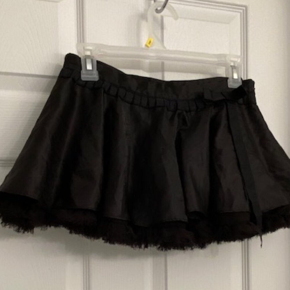 Tom Wolfe Black Ruffle Tulle Mini Skirt Size UK 8